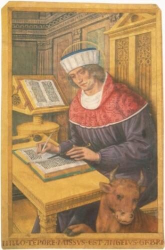 Saint Luc écrivant son Évangile - Livre d'heures du roi Louis XII