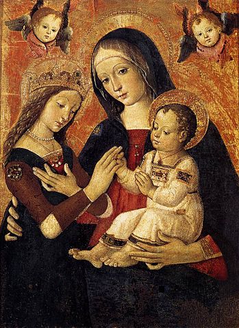 Le mariage mystique de sainte Catherine de Sienne, tableau de Pinturicchio, 2e moitié du XVe siècle